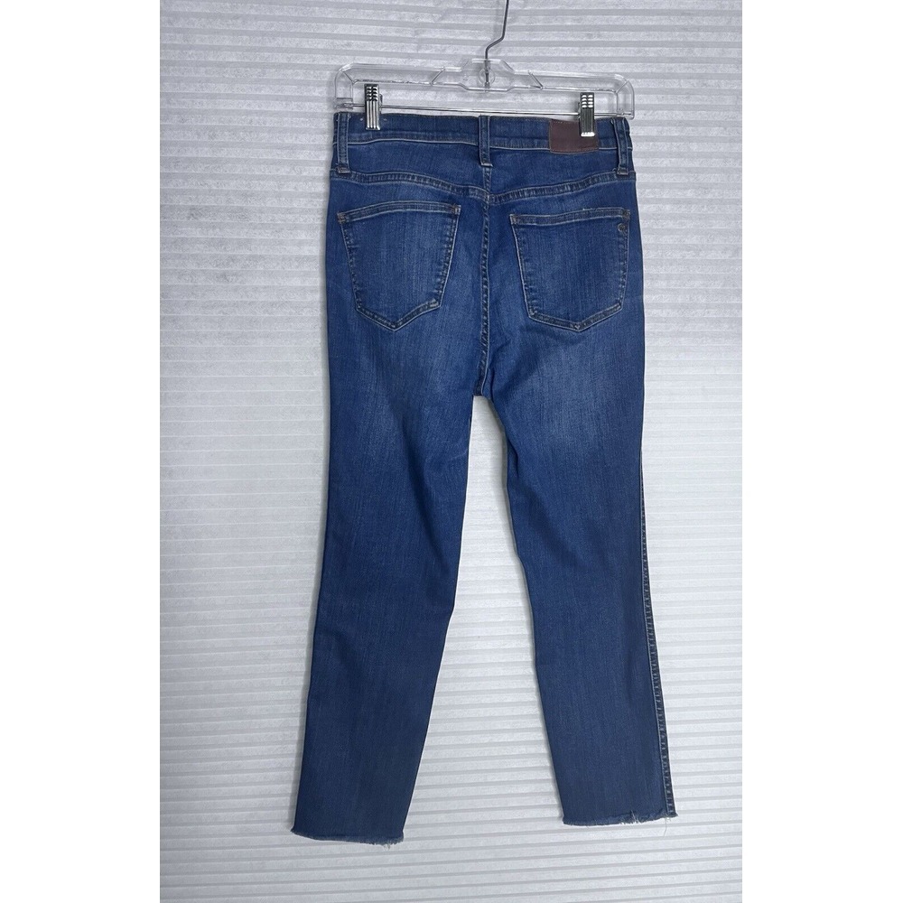 Madewell Womens Dark Jeans Size 27, 10" High Rise Skinny Raw Hem Button Fly - Picture 14 of 16